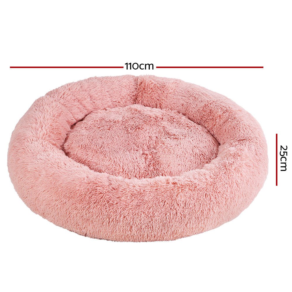 i.Pet Dog Bed Pet Bed Cat Extra Large 110cm Pink - DogsDomain.com.au