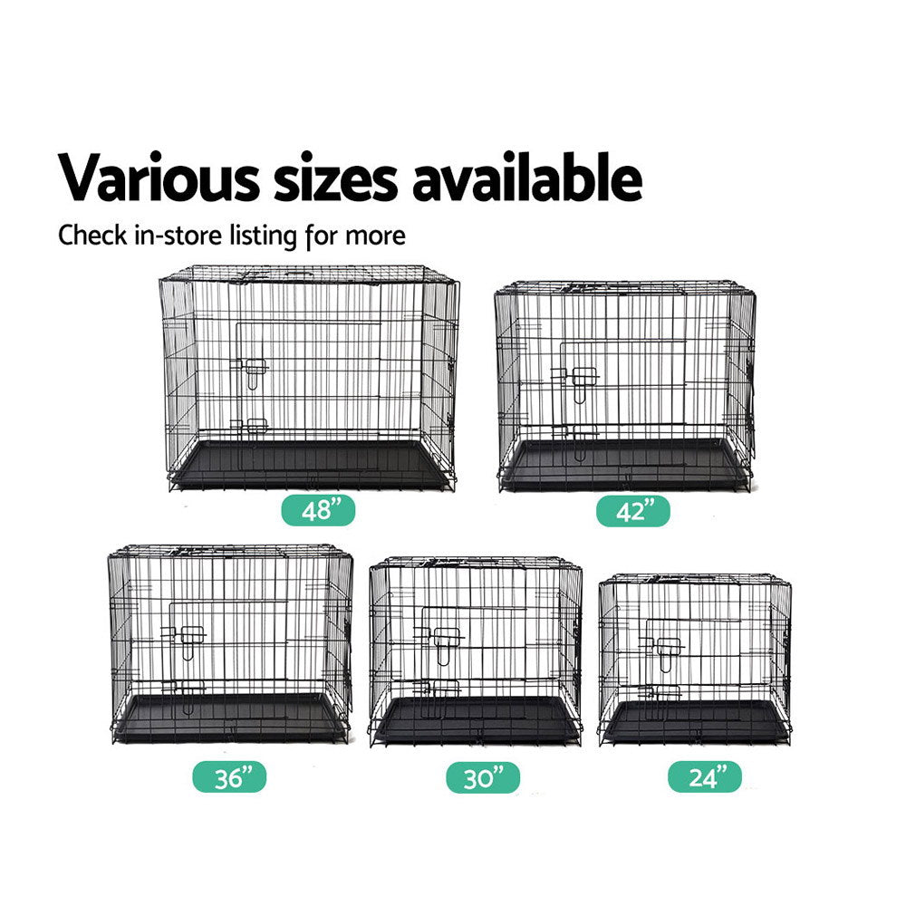 i.Pet Dog Cage 36inch Pet Cage - Black - DogsDomain.com.au