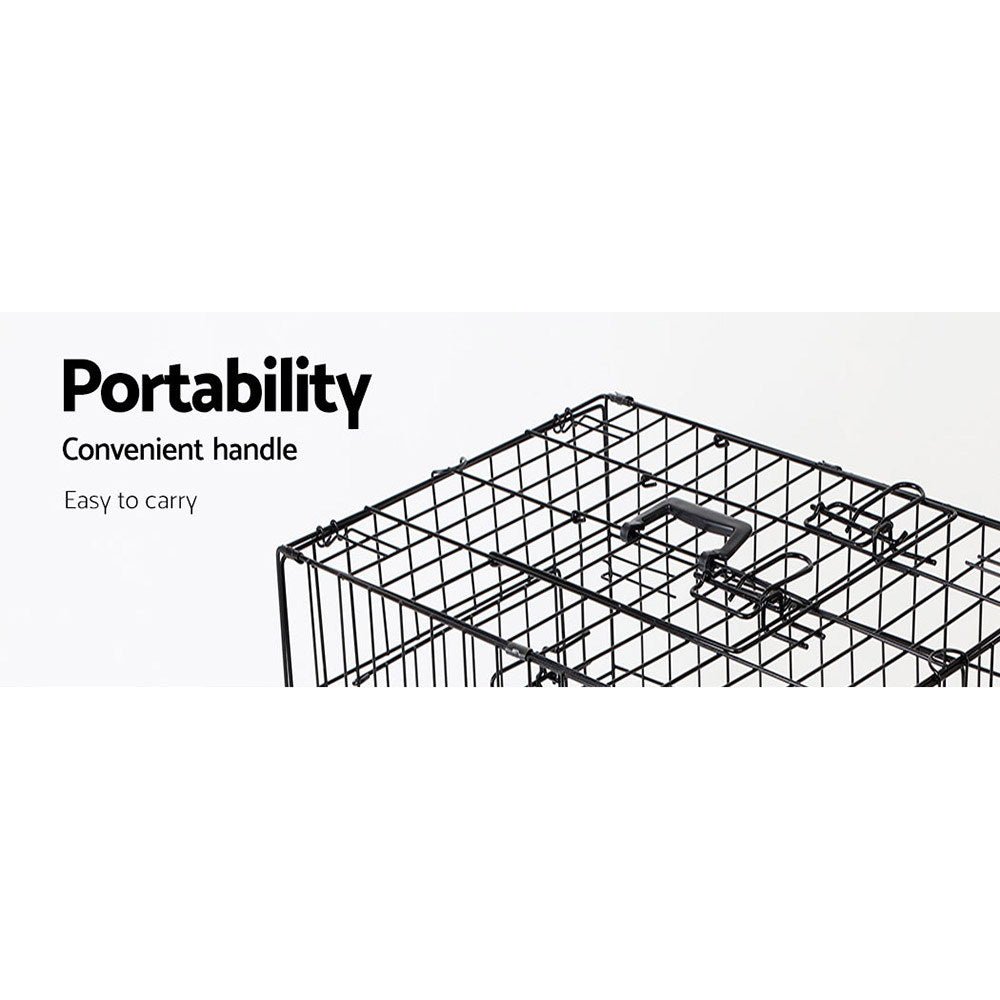 i.Pet Dog Cage 36inch Pet Cage - Black - DogsDomain.com.au