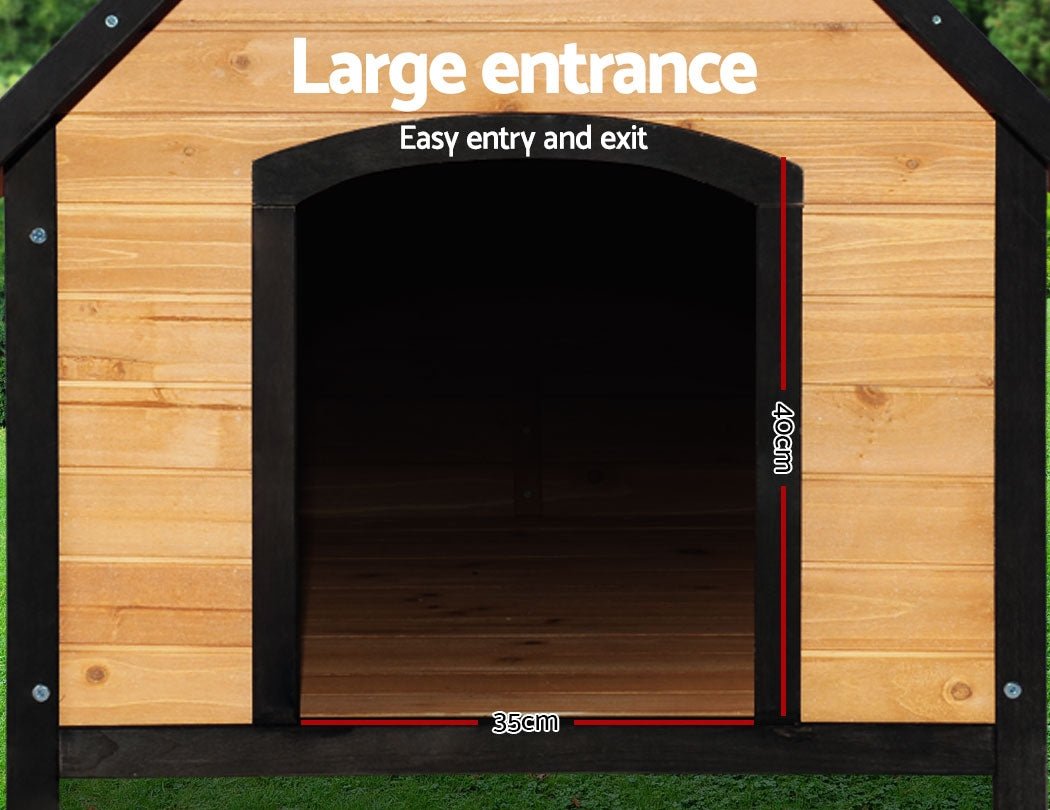 i.Pet Dog Kennel House Extra Large Outdoor Wooden Pet House Puppy XL - DogsDomain.com.au