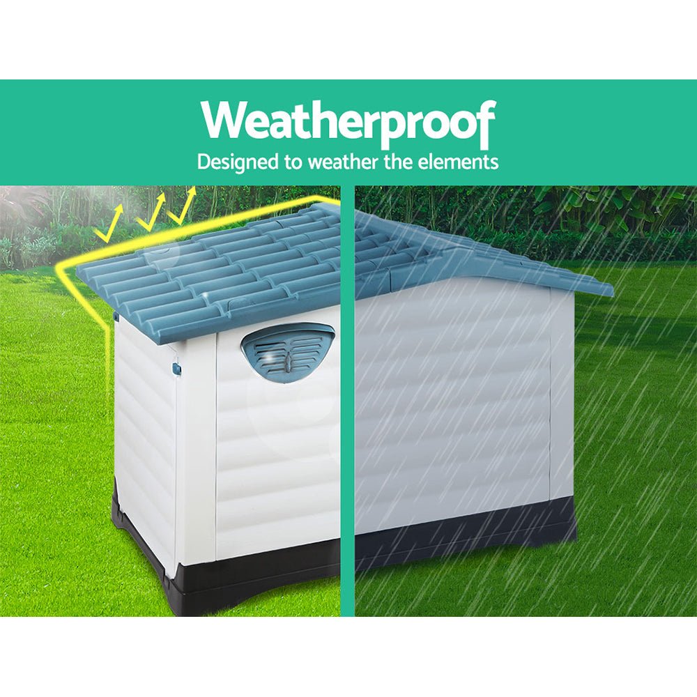 i.Pet Dog Kennel Kennels Outdoor Plastic Pet House Puppy Extra Large XL Outside - DogsDomain.com.au