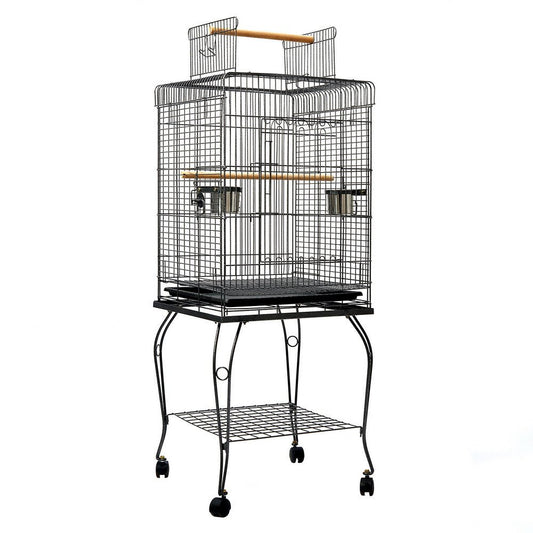 i.Pet Large Bird Cage with Perch - Black - DogsDomain.com.au