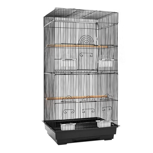 i.Pet Medium Bird Cage with Perch - Black - DogsDomain.com.au