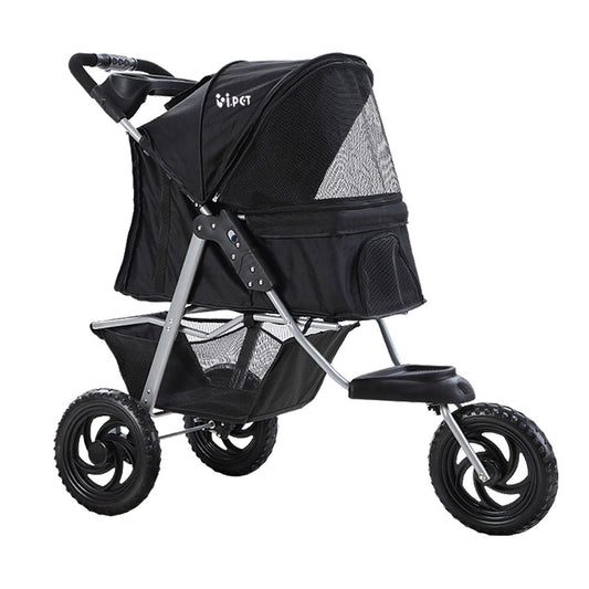 i.Pet Pet Stroller Dog Carrier Foldable Pram Large Black - DogsDomain.com.au