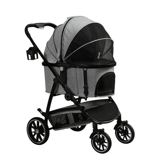 i.Pet Pet Stroller Pram Large Dog Cat Carrier Travel Pushchair Foldable 4 Wheels - DogsDomain.com.au