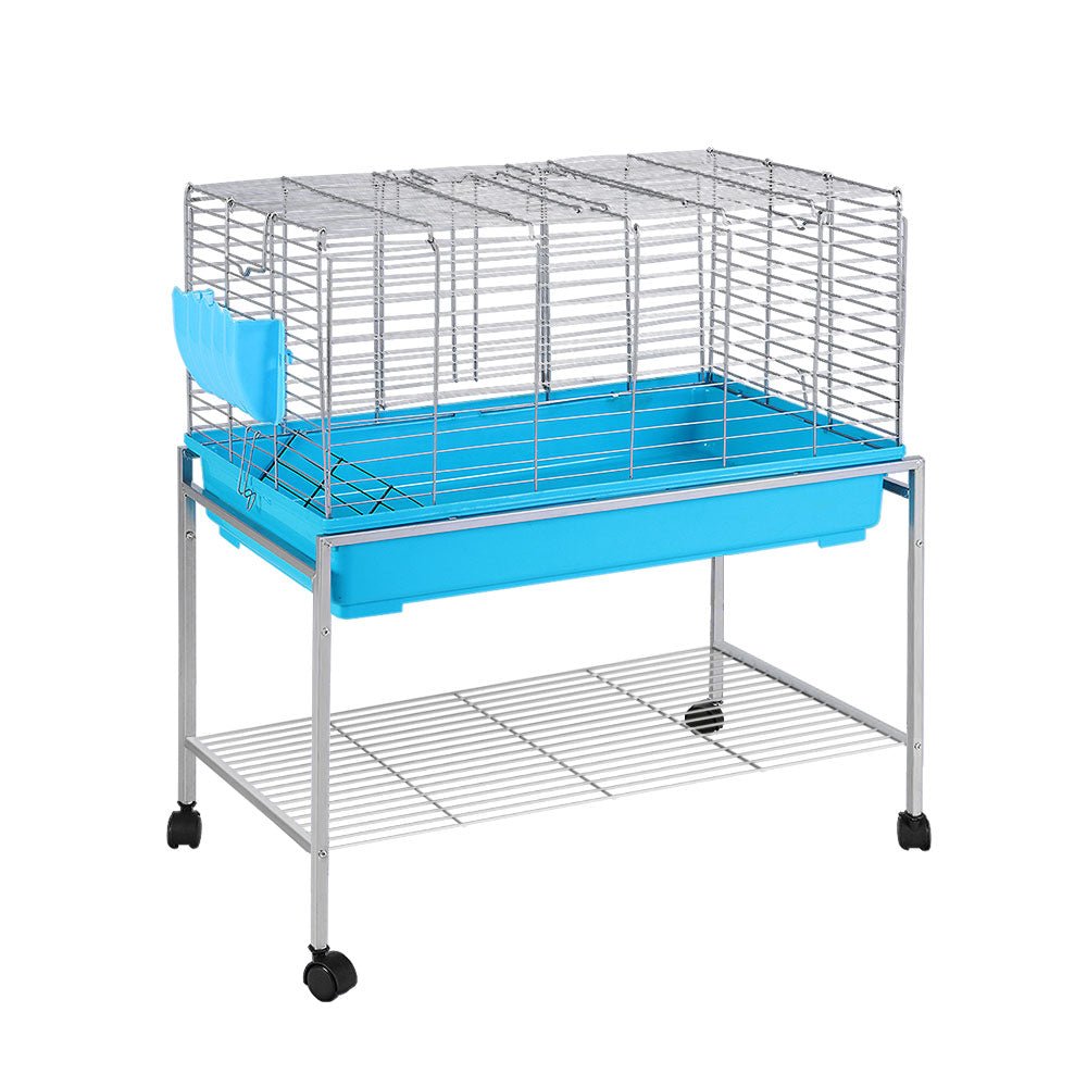 i.Pet Rabbit Cage Hutch Cages Indoor Hamster Enclosure Carrier Bunny Blue - DogsDomain.com.au