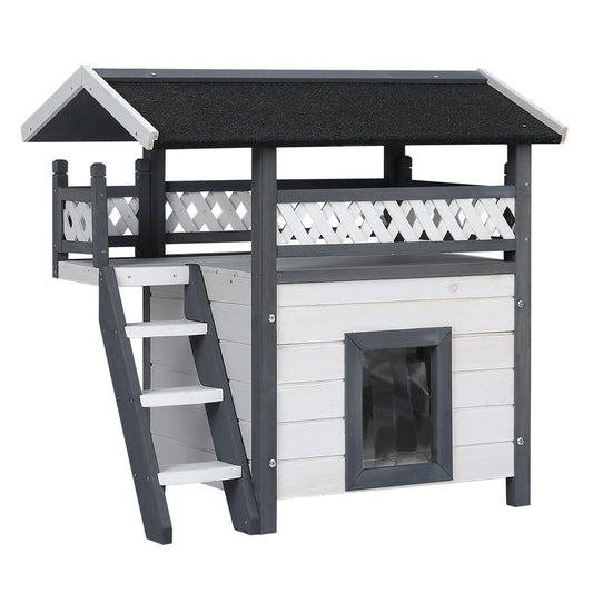 i.Pet Rabbit Hutch Cat House Shelter Outdoor Wooden Small Dog Pet Houses Kennel - DogsDomain.com.au