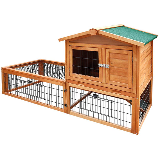 i.Pet Rabbit Hutch Chicken Coop 155cm Tall Wooden Pet Hutch - DogsDomain.com.au