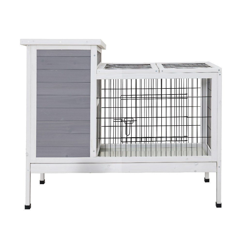 i.Pet Rabbit Hutch Chicken Coop Wooden Ferret Cage Habitat House Outdoor Large - DogsDomain.com.au