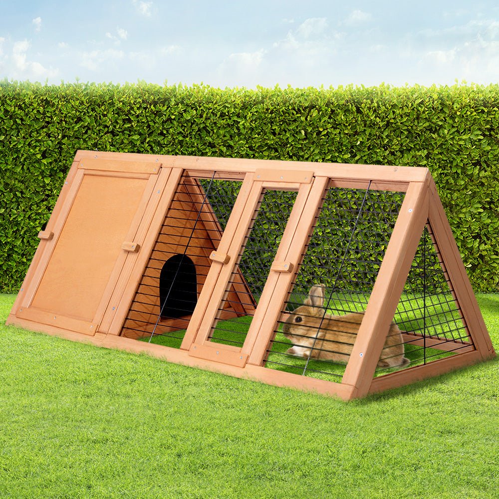 i.Pet Rabbit Hutch Wooden Chicken Coop Pet Hutch 119cm x 51cm x 44cm - DogsDomain.com.au