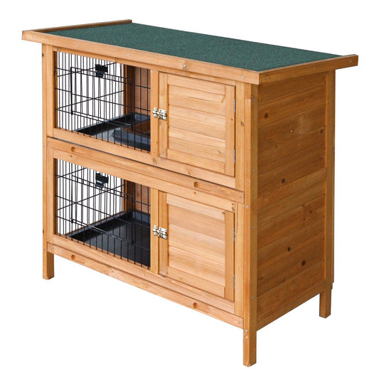 i.Pet Rabbit Hutch Wooden Chicken Coop Pet Hutch 82cm x 91.5cm x 45cm - DogsDomain.com.au