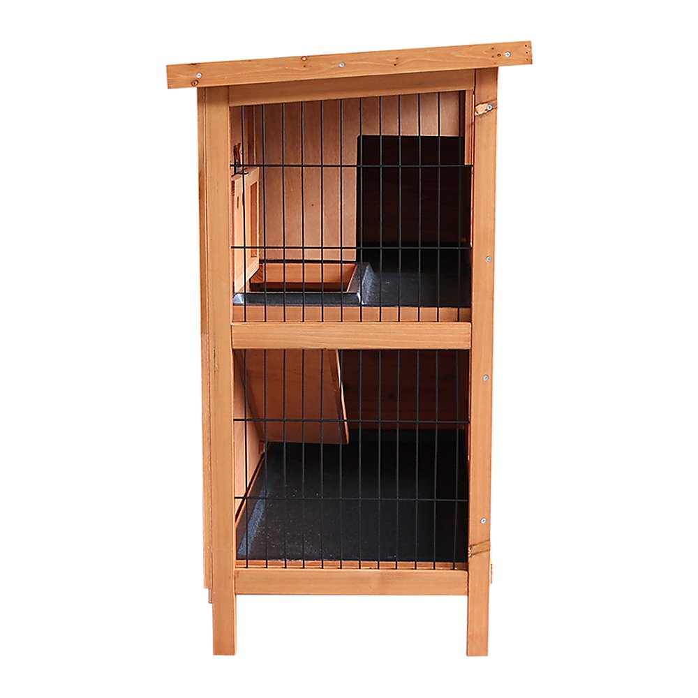 Large Rabbit Hutch with BASE Chicken Coop 2 Storey Guinea Pig Pet Cage House - DogsDomain.com.au