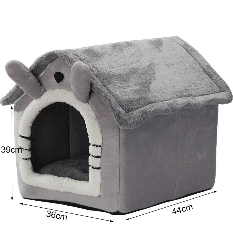 Medium Dog House Bed Portable Cat Bed Removable Cushion Cat Cave, Foldable Pets Puppy Kitten Rabbit - DogsDomain.com.au