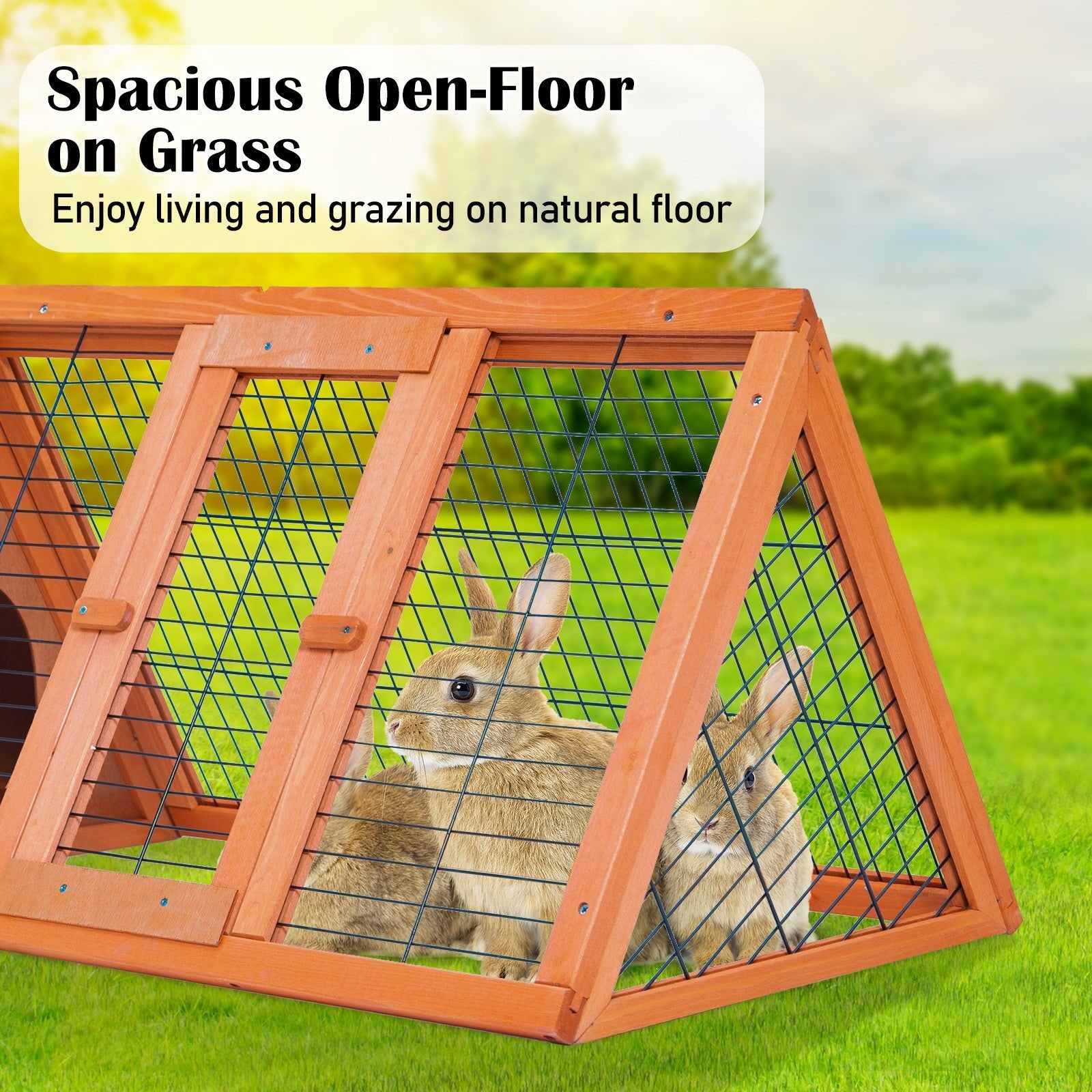 Paw Mate 118 x 50 x 45cm Rabbit Hutch Chicken Coop Triangle Cage Run - DogsDomain.com.au