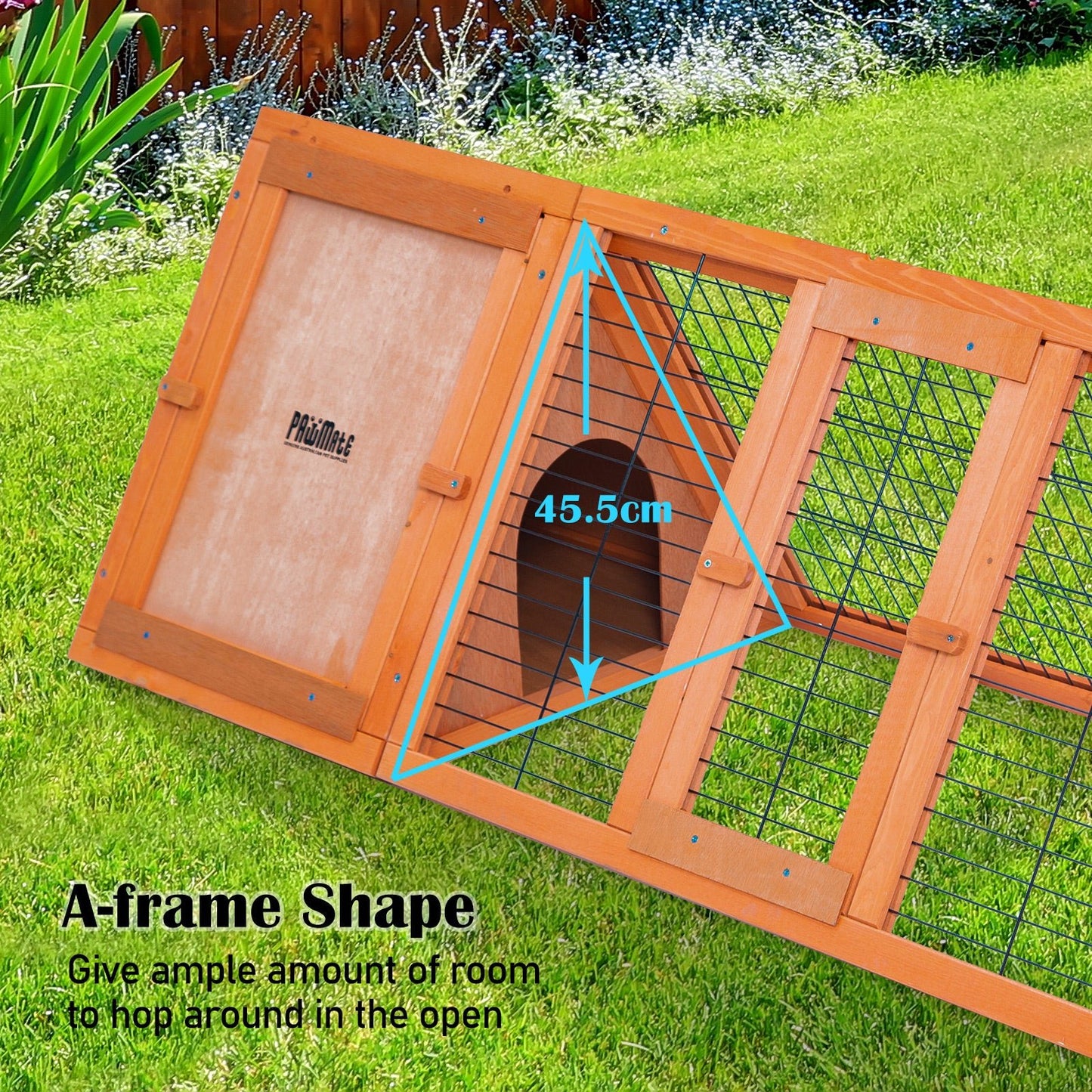Paw Mate 118 x 50 x 45cm Rabbit Hutch Chicken Coop Triangle Cage Run - DogsDomain.com.au