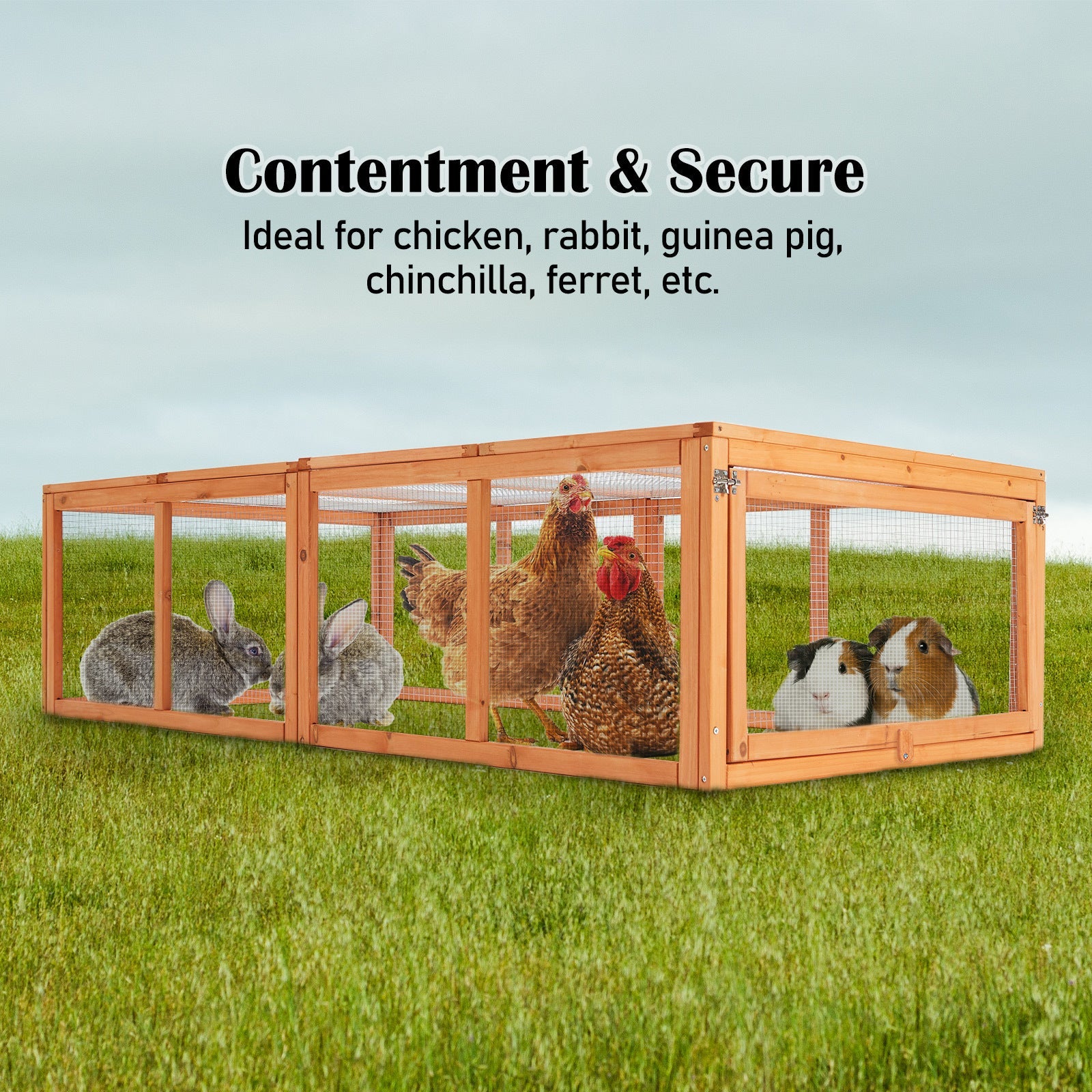 Paw Mate 180 x 90 x 48cm Chicken Coop Run Extension Rabbit Hutch Cage - DogsDomain.com.au
