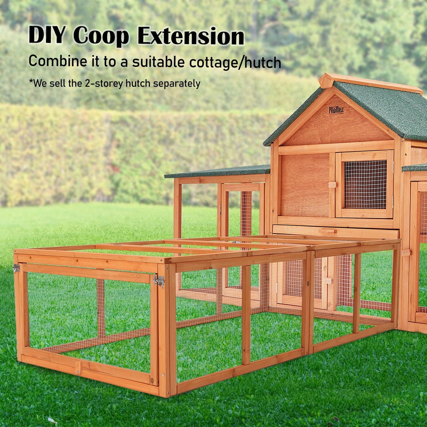 Paw Mate 180 x 90 x 48cm Chicken Coop Run Extension Rabbit Hutch Cage - DogsDomain.com.au