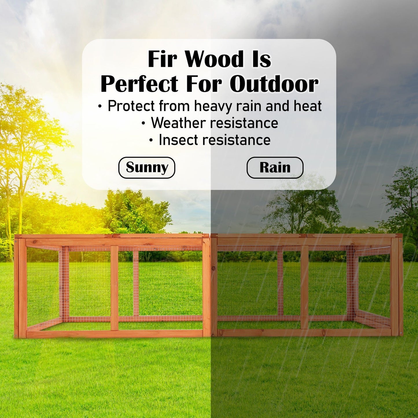 Paw Mate 180 x 90 x 48cm Chicken Coop Run Extension Rabbit Hutch Cage - DogsDomain.com.au