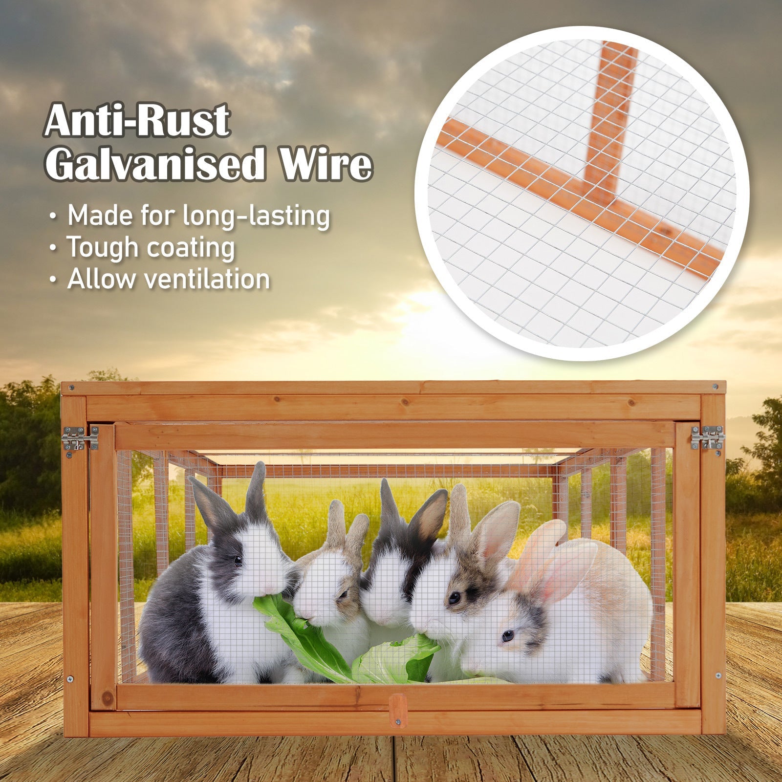 Paw Mate 180 x 90 x 48cm Chicken Coop Run Extension Rabbit Hutch Cage - DogsDomain.com.au