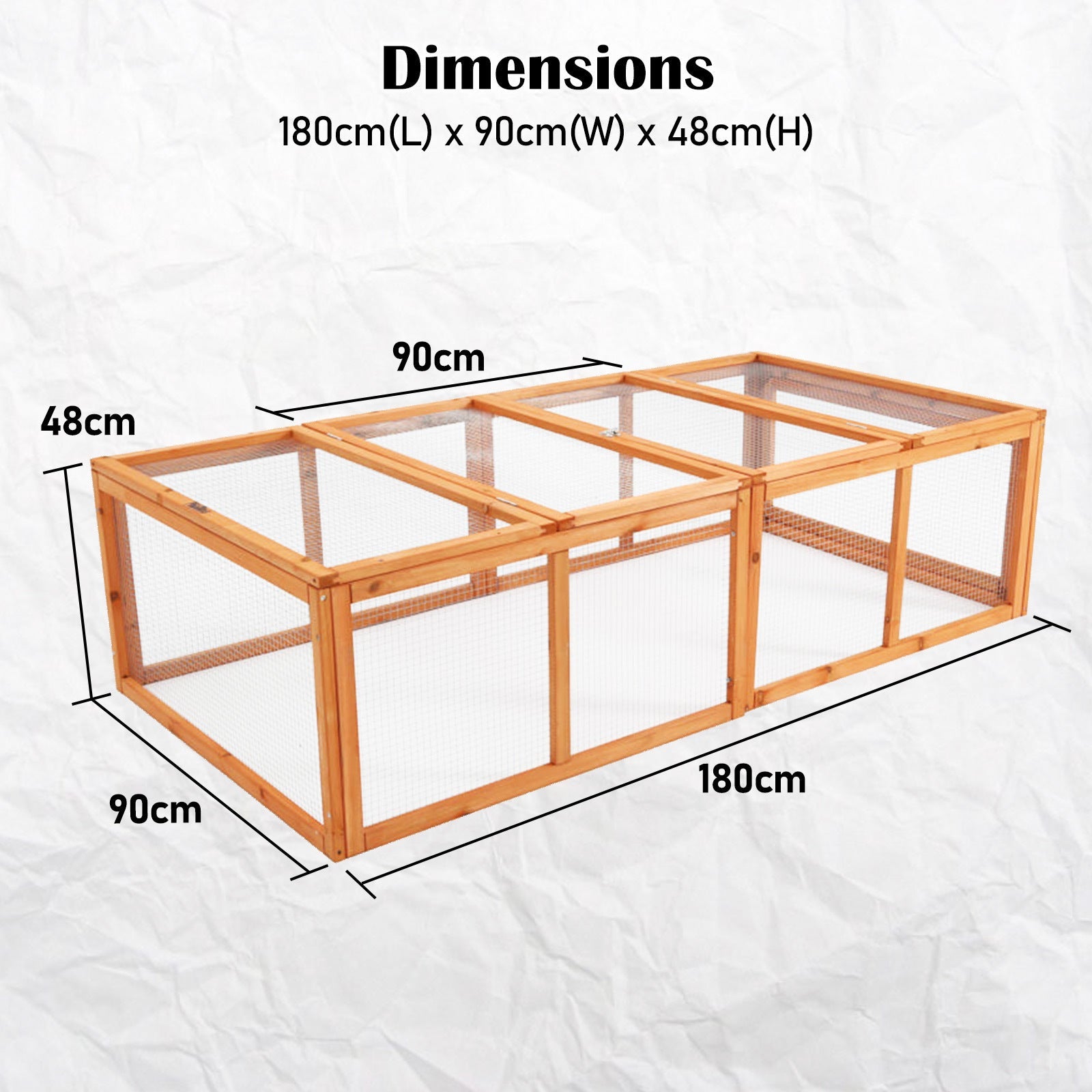 Paw Mate 180 x 90 x 48cm Chicken Coop Run Extension Rabbit Hutch Cage - DogsDomain.com.au
