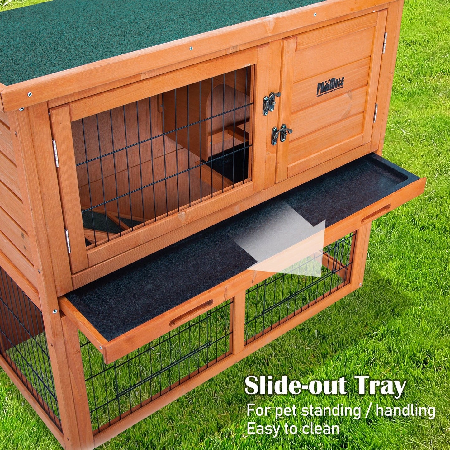 Paw Mate 92 x 45 x 82cm Rabbit Hutch Chicken Coop 2 Storey Cage Run - DogsDomain.com.au