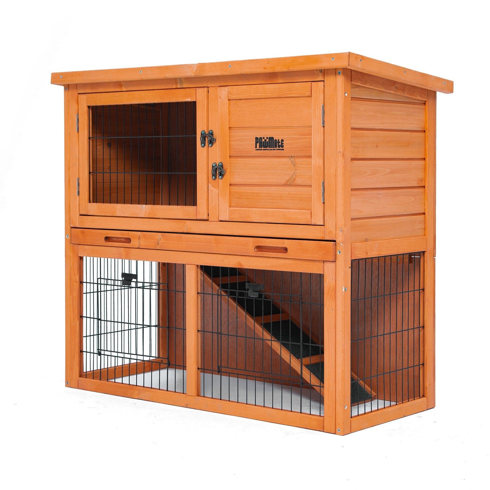 Paw Mate 92 x 45 x 82cm Rabbit Hutch Chicken Coop 2 Storey Cage Run - DogsDomain.com.au