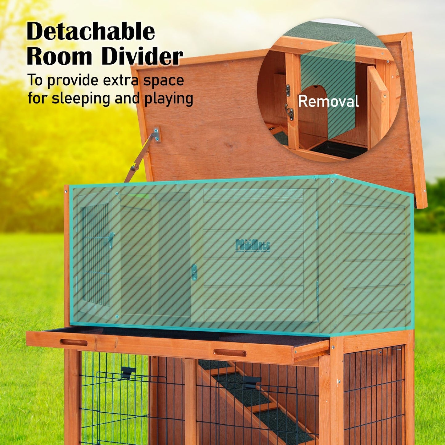 Paw Mate 92 x 45 x 82cm Rabbit Hutch Chicken Coop 2 Storey Cage Run - DogsDomain.com.au