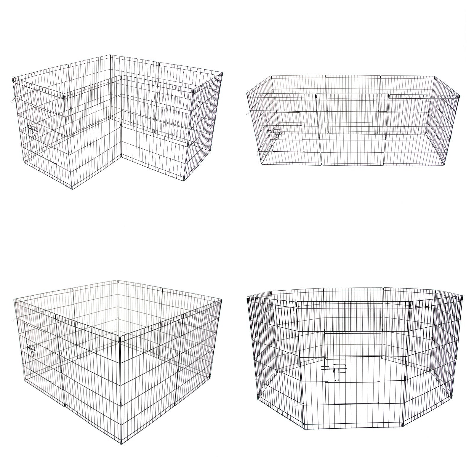 Paw Mate Pet Playpen 8 Panel 42in Foldable Dog Exercise Enclosure Fence Cage - DogsDomain.com.au