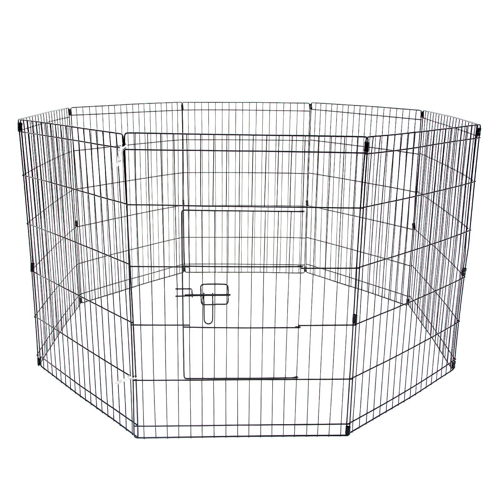 Paw Mate Pet Playpen 8 Panel 42in Foldable Dog Exercise Enclosure Fence Cage - DogsDomain.com.au