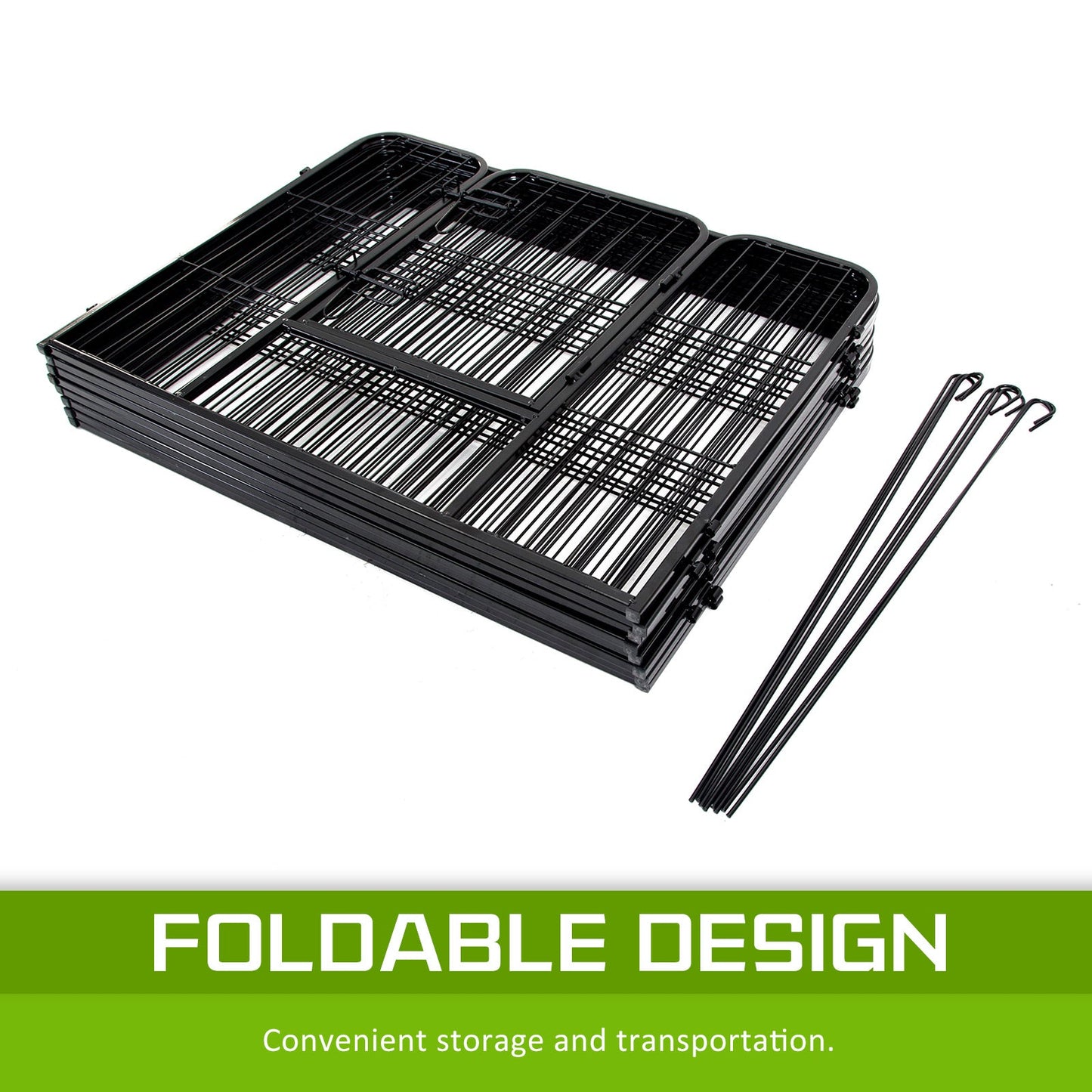 Paw Mate Pet Playpen Heavy Duty 31in 8 Panel Foldable Dog Exercise Enclosure Fence Cage - DogsDomain.com.au