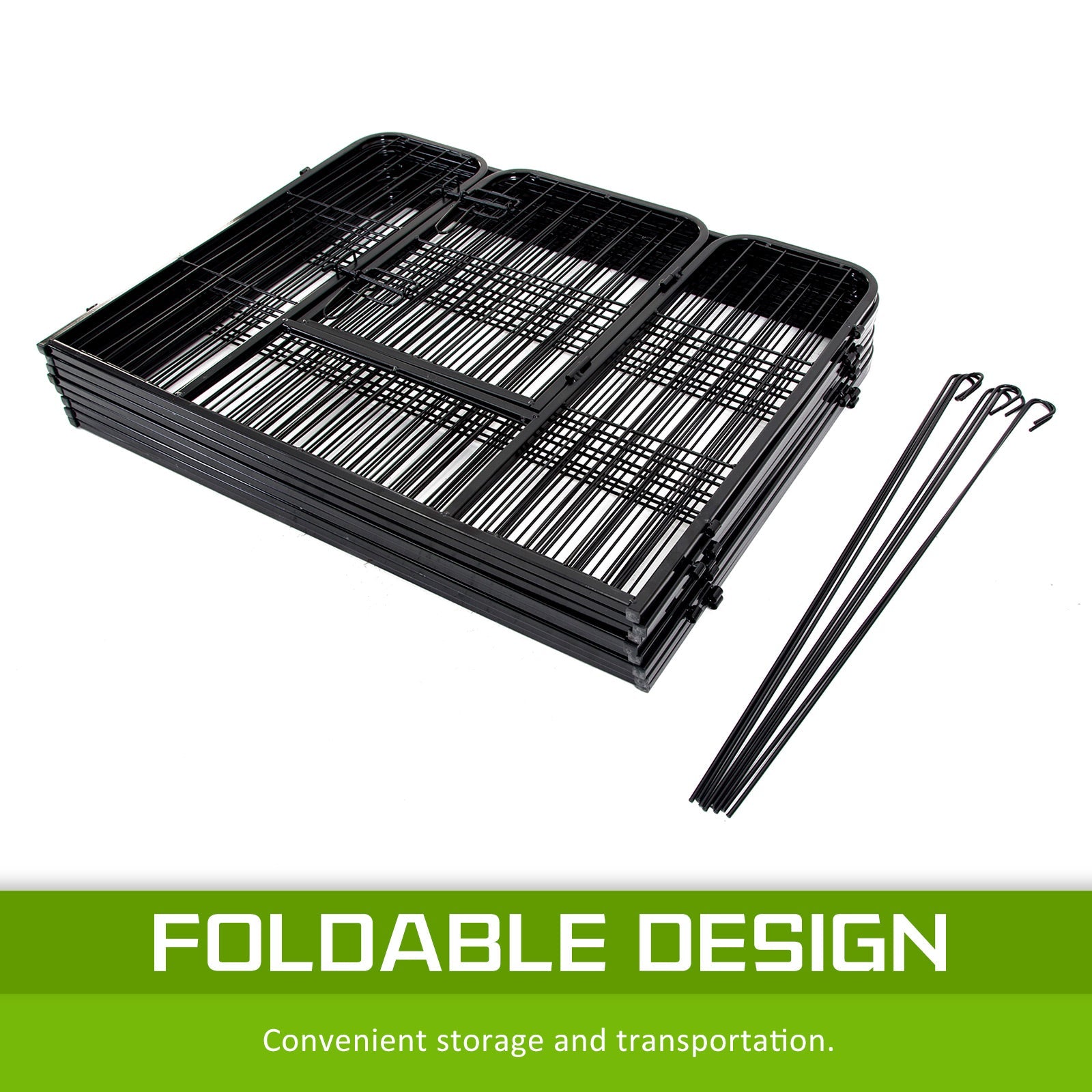 Paw Mate Pet Playpen Heavy Duty 31in 8 Panel Foldable Dog Exercise Enclosure Fence Cage - DogsDomain.com.au