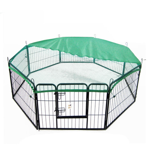 Paw Mate Pet Playpen Heavy Duty 32in 8 Panel Foldable Dog Cage + Cover - DogsDomain.com.au