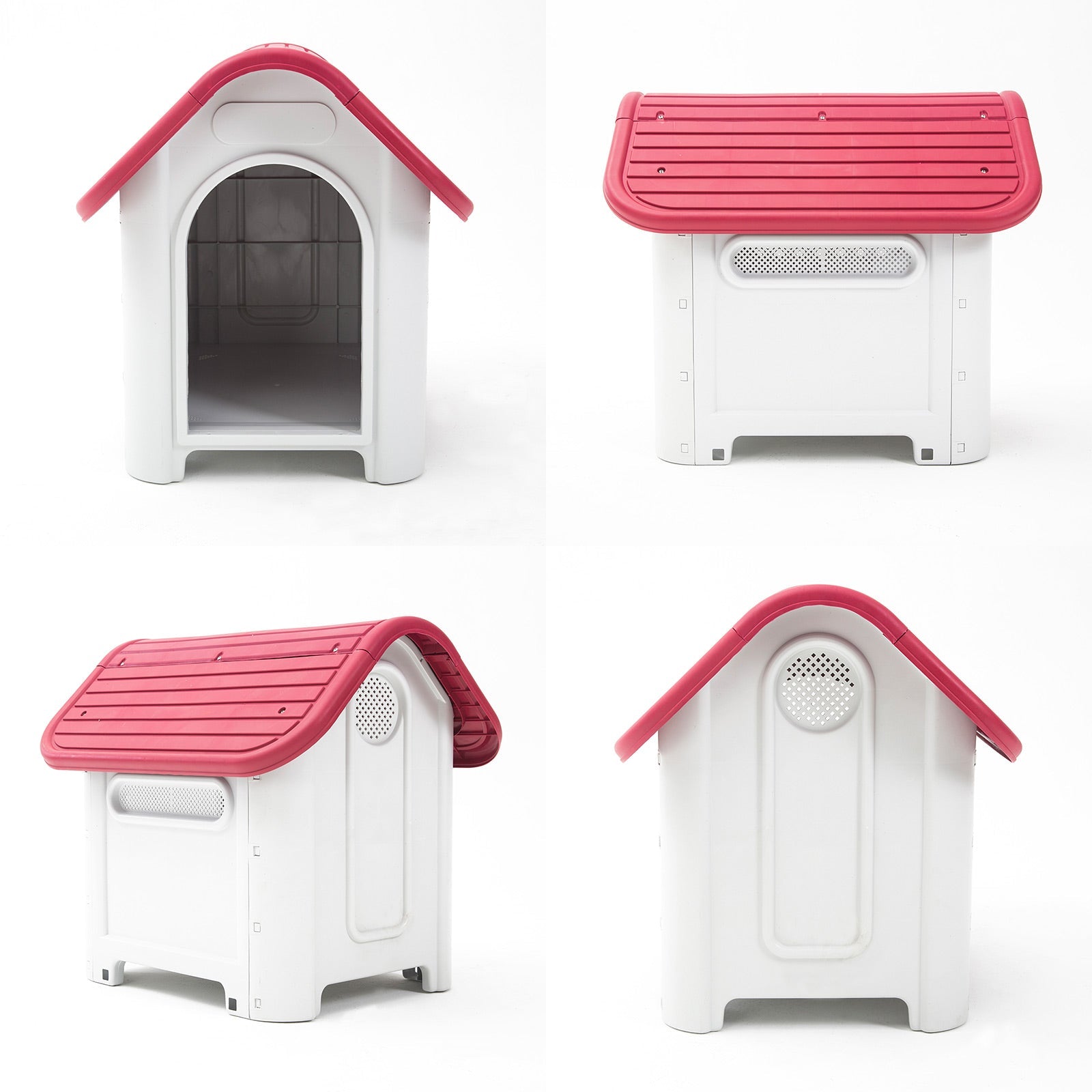 Paw Mate Pink Dog Kennel House Luna Plastic M - DogsDomain.com.au