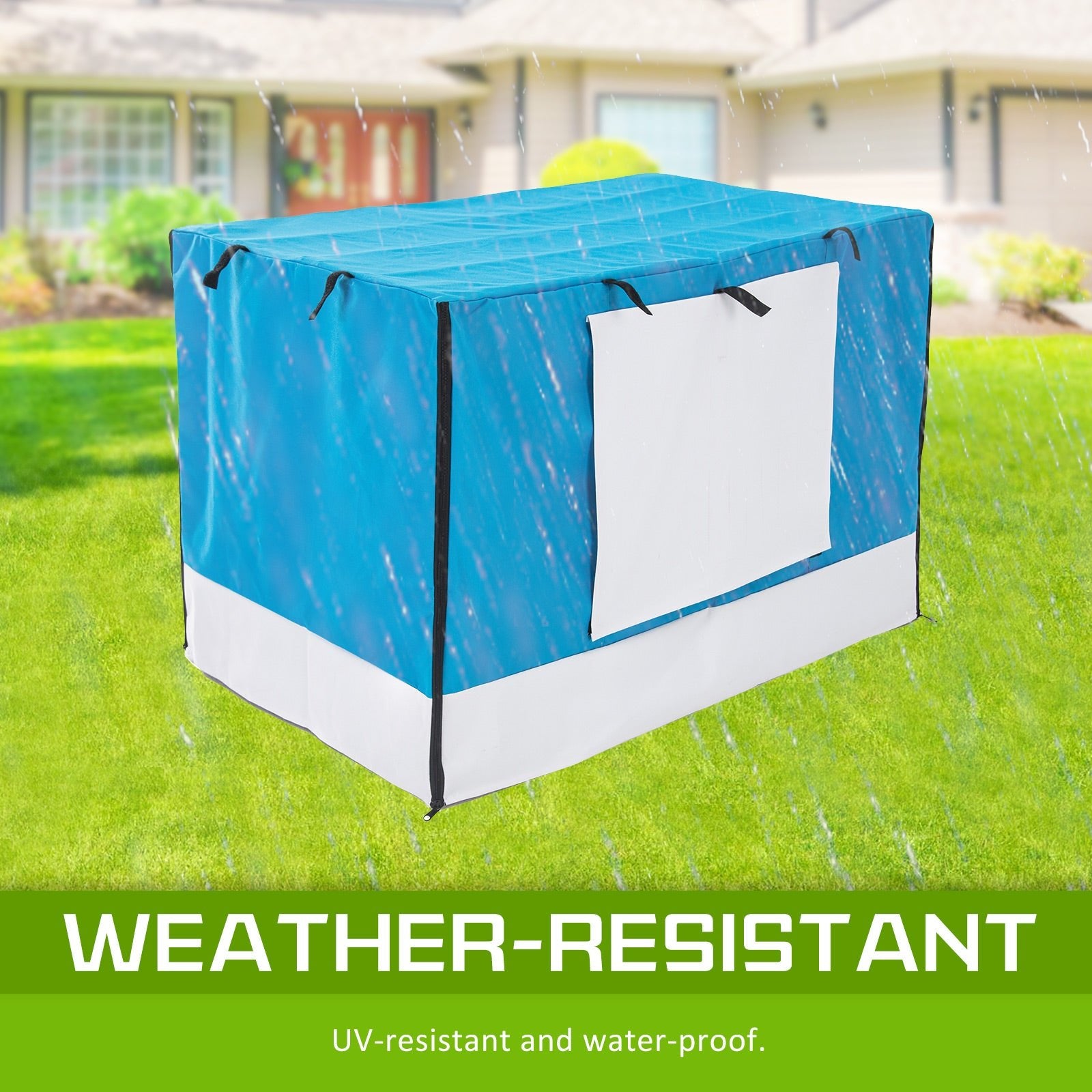 Paw Mate Wire Dog Cage Foldable Crate Kennel 30in with Tray + Blue Cover Combo - DogsDomain.com.au
