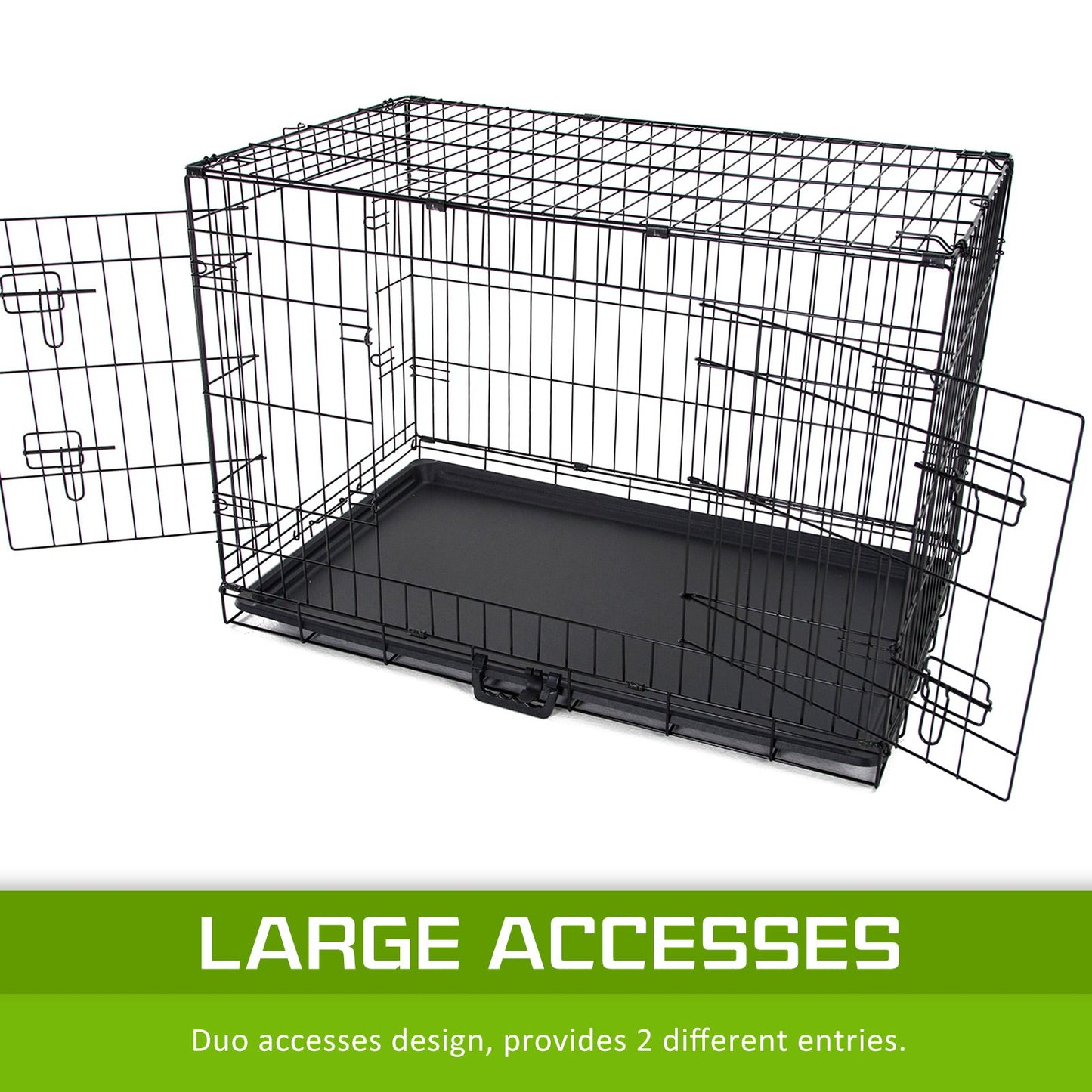 Paw Mate Wire Dog Cage Foldable Crate Kennel 30in with Tray + Pink Cover Combo - DogsDomain.com.au