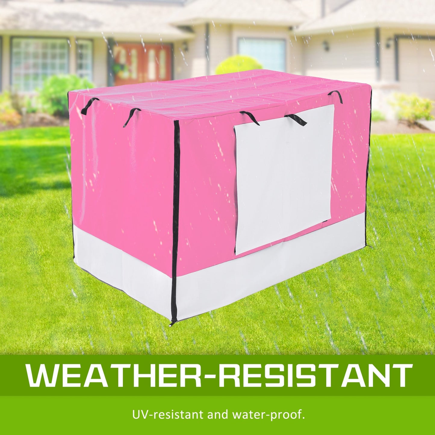Paw Mate Wire Dog Cage Foldable Crate Kennel 30in with Tray + Pink Cover Combo - DogsDomain.com.au