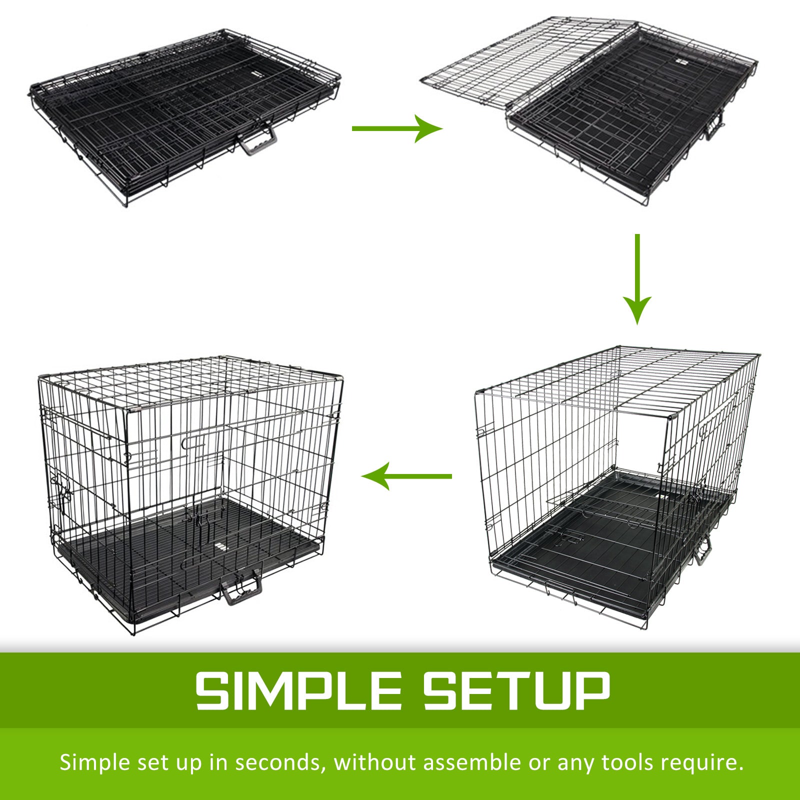 Paw Mate Wire Dog Cage Foldable Crate Kennel 42in with Tray + Pink Cover Combo - DogsDomain.com.au