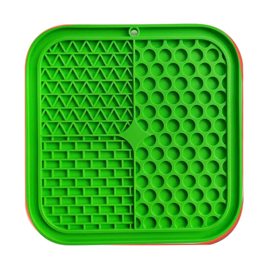 Pawfriends 3in1 Silicone Pet Lick Mat Cat Puppy Dog Slow Feeder Grooming Helper Mat Green - DogsDomain.com.au