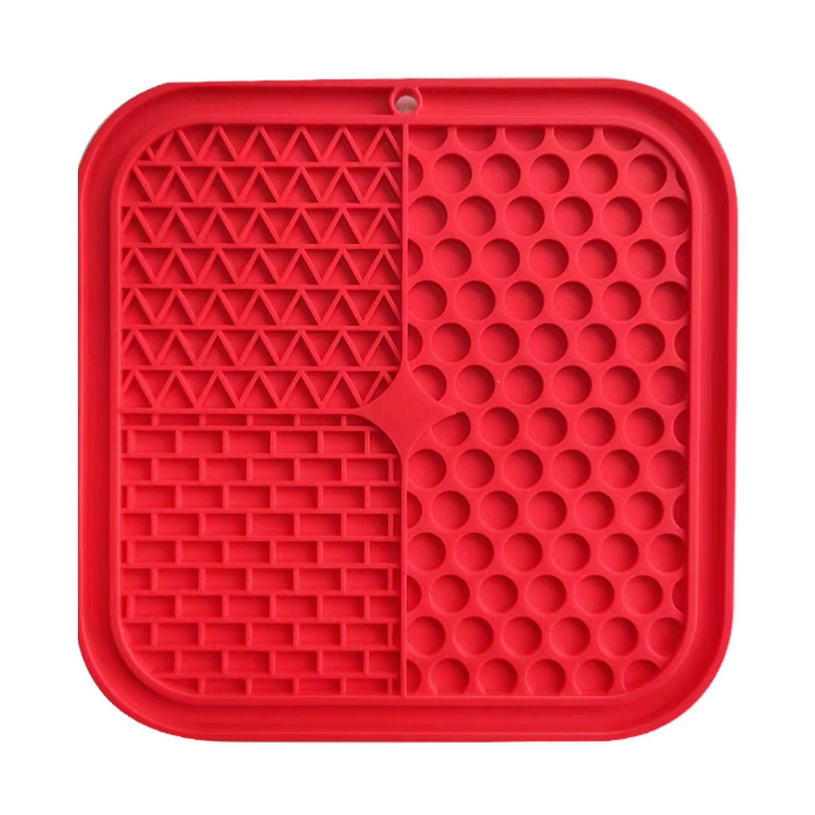 Pawfriends 3in1 Silicone Pet Lick Mat Cat Puppy Dog Slow Feeder Grooming Helper Mat Red - DogsDomain.com.au