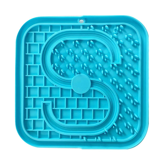 Pawfriends Asphyxia-resistant Silicone Pet Slow Food Mat Licking Mat Grooming Helper Blue - DogsDomain.com.au