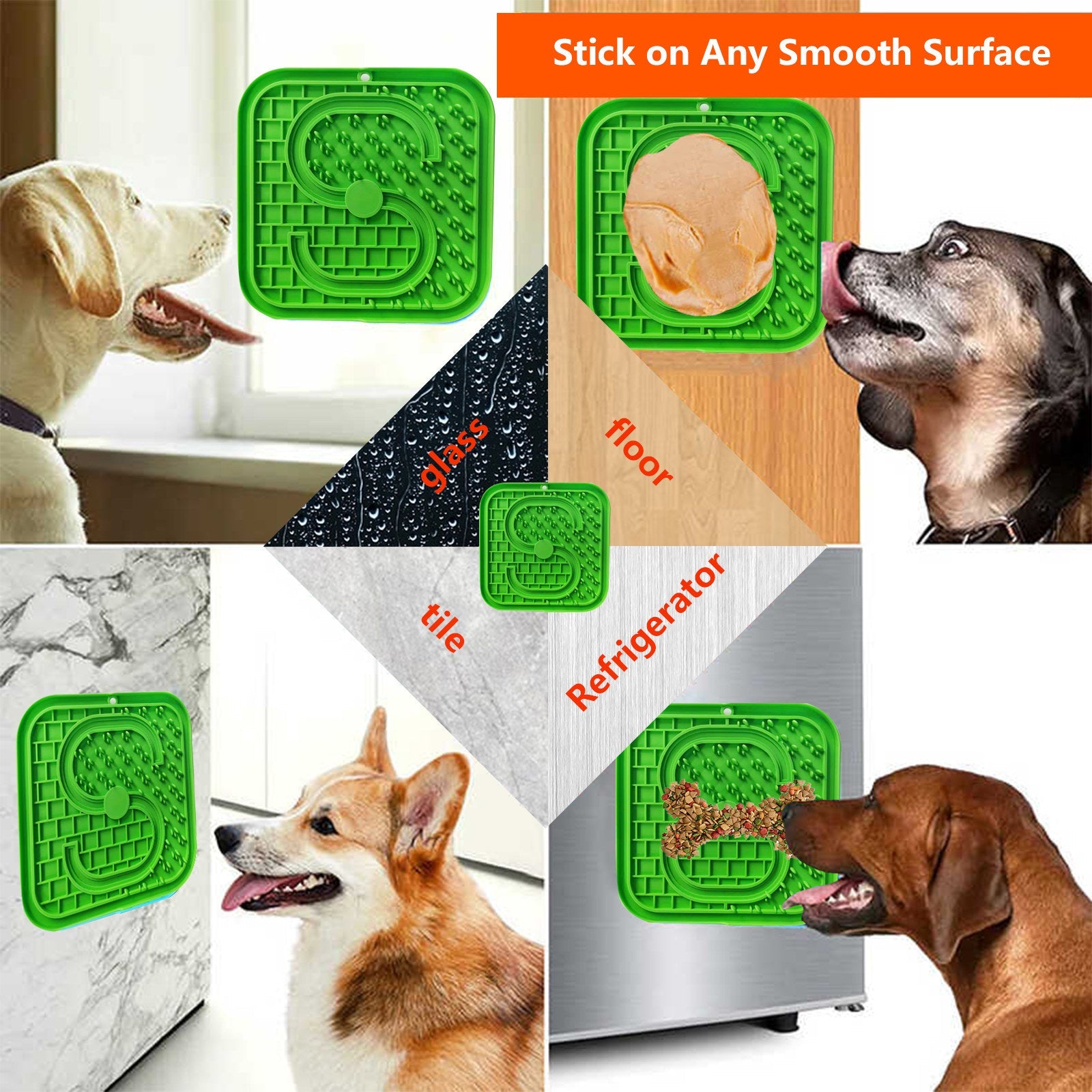 Pawfriends Asphyxia-resistant Silicone Pet Slow Food Mat Licking Mat Grooming Helper Green - DogsDomain.com.au