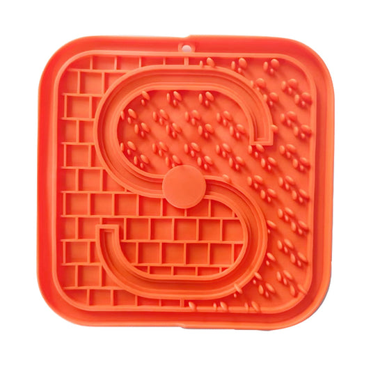 Pawfriends Asphyxia-resistant Silicone Pet Slow Food Mat Licking Mat Grooming Helper Orange - DogsDomain.com.au