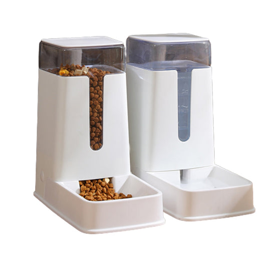 Pawfriends Automatic 3.5L Feeder Food Pet Dog Cat Puppy Dispenser Feeder Bowl Bottle White - DogsDomain.com.au