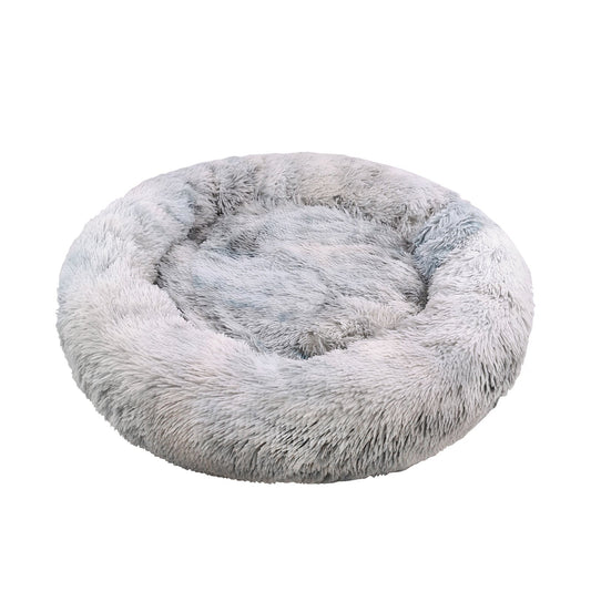 Pawfriends Dog Cat Pet Calming Bed Washable ZIPPER Cover Warm Soft Plush Round Sleeping 120cm - DogsDomain.com.au