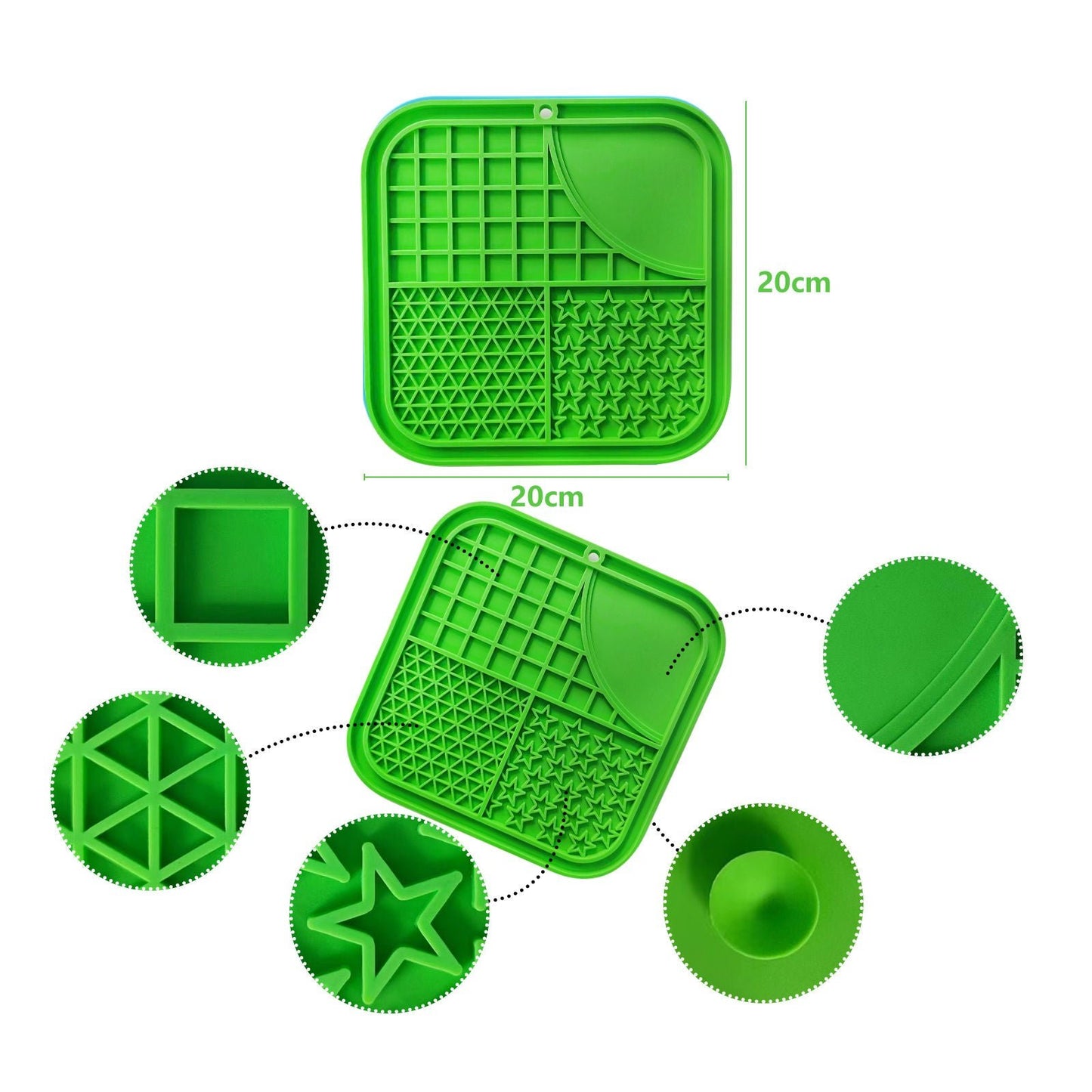 Pawfriends Dog Cat Pet Licking Pad Anti-Anxiety Toy Slow-Feeding Licking Pad Green - DogsDomain.com.au