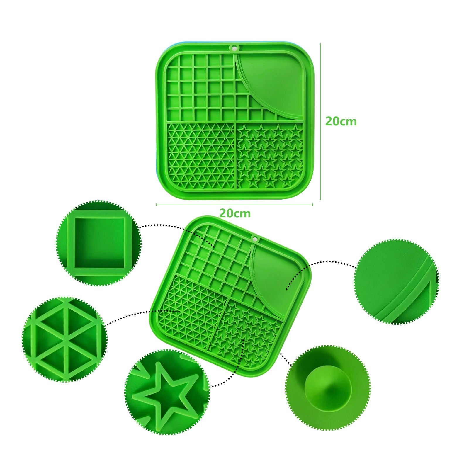 Pawfriends Dog Cat Pet Licking Pad Anti-Anxiety Toy Slow-Feeding Licking Pad Green - DogsDomain.com.au