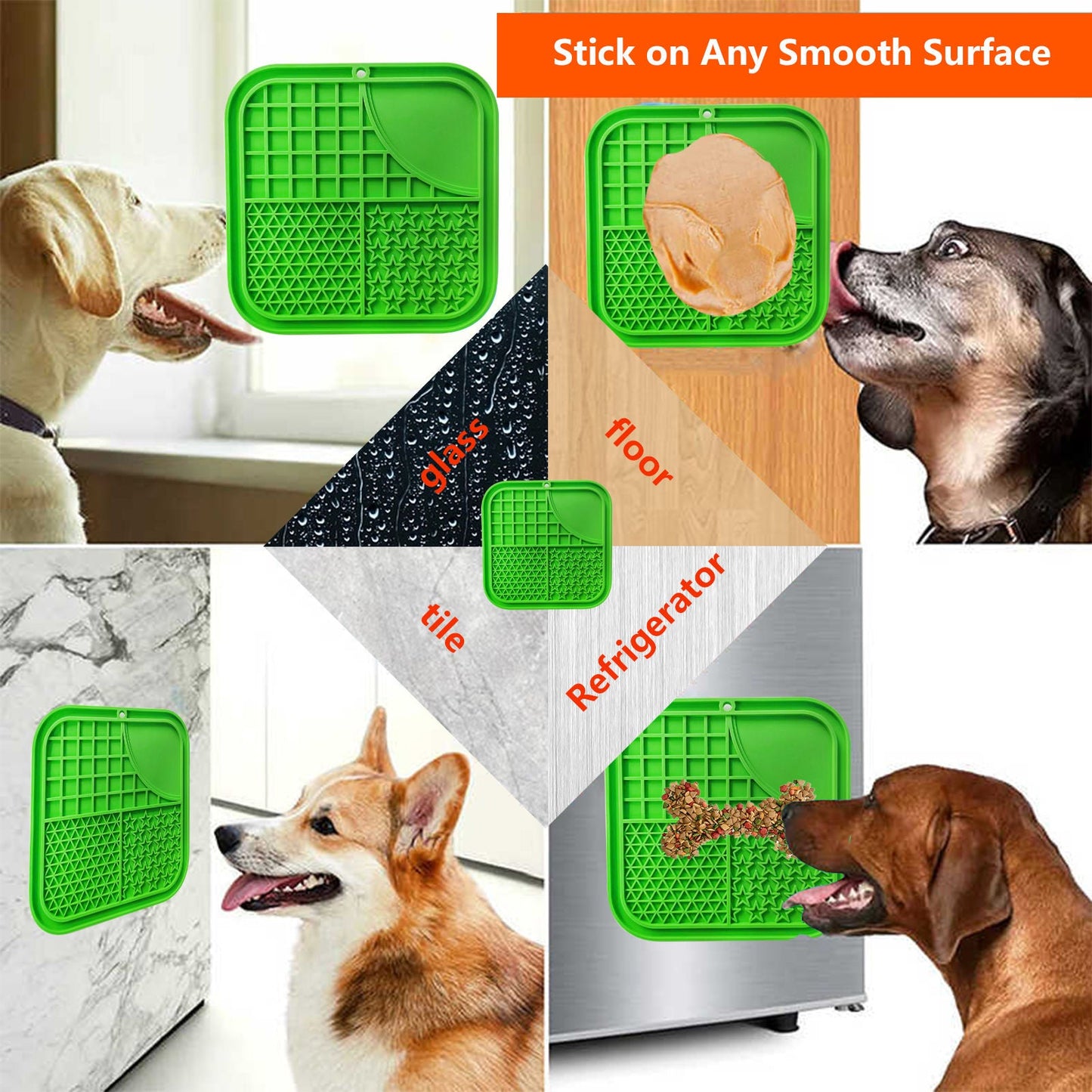 Pawfriends Dog Cat Pet Licking Pad Anti-Anxiety Toy Slow-Feeding Licking Pad Green - DogsDomain.com.au