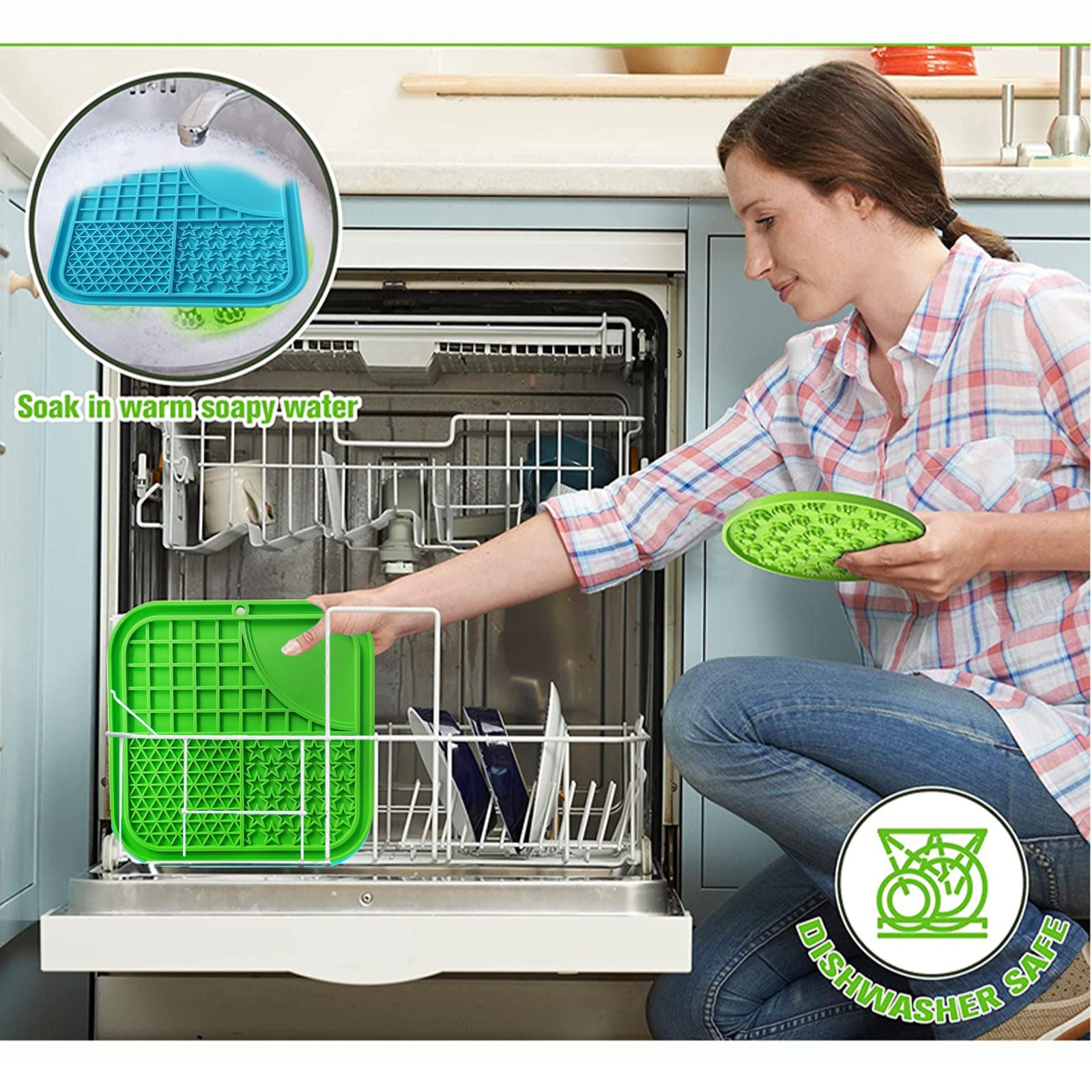 Pawfriends Dog Cat Pet Licking Pad Anti-Anxiety Toy Slow-Feeding Licking Pad Green - DogsDomain.com.au
