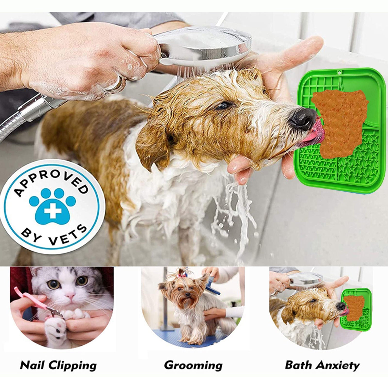 Pawfriends Dog Cat Pet Licking Pad Anti-Anxiety Toy Slow-Feeding Licking Pad Green - DogsDomain.com.au