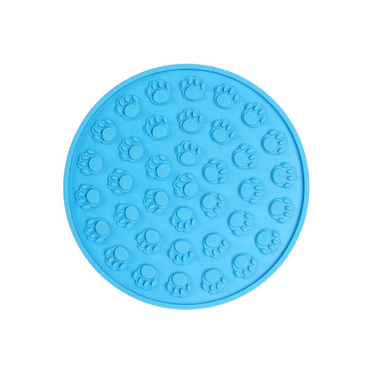 Pawfriends Silicone Dog Cat Pet Licking Pad Anti-Anxiety Slow-Feeding Licking Pad Blue - DogsDomain.com.au